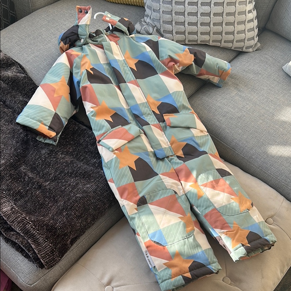 Kids Star Pattern Puffer Snowsuit